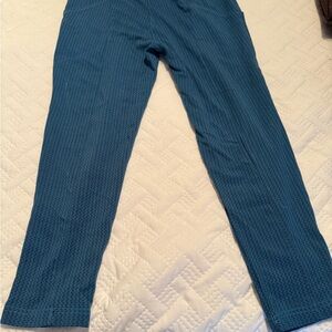 Betabrand Teal Textured Trousers